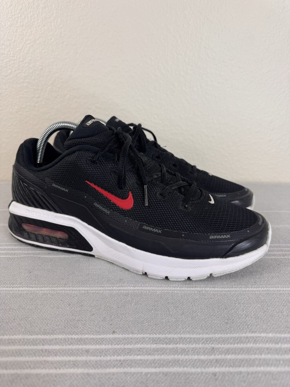 Nike Air Max BIA Running Shoes Athletic Sneakers Black Red White M 9/W 10.5
